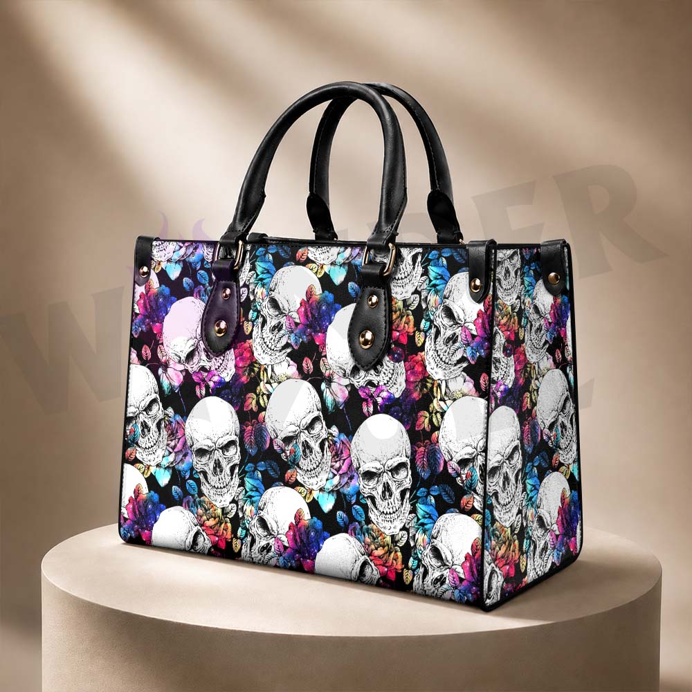 Wonder Skull structured tote bag solves the "I can't find anything in my bag" problem. The roomy interior fits your tablet, phone, wallet, water bottle, umbrella, and cosmetics — without the overstuffed look. Multiple interior pockets keep everything organized, so you're never digging around at checkout. Reinforced rivet corners and quality metal hardware ensure the bag holds up to daily use. Whether you're heading to work, running errands, or catching a flight, this tote keeps you looking put-together.
