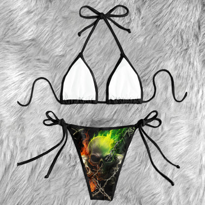 Barbed Wire Skulls Micro Triangle Bikini Swimsuit