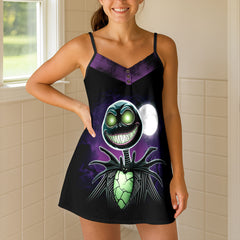 Spectral Shadow Skull Short Cami Dress