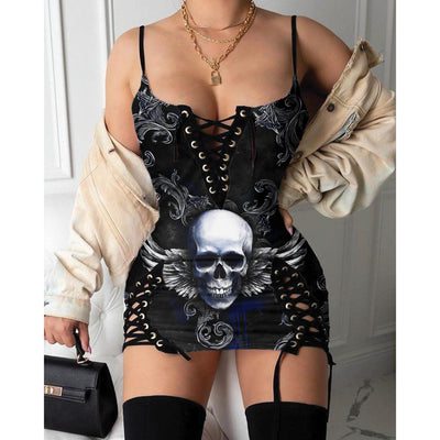 Express your personal style with the Hot Gothic Dress, a timeless piece featuring a unique Black Blue Skull Filigree, perfect for enhancing your daily fashion routine.