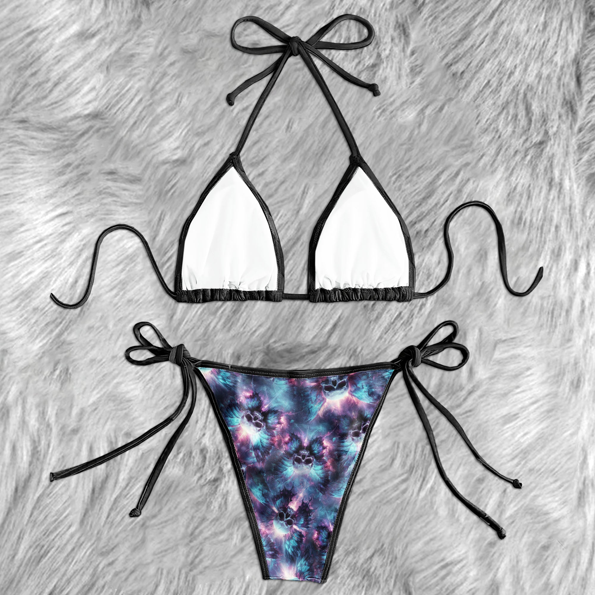 Wings Skull Afterlife Micro Triangle Bikini Swimsuit