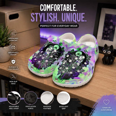 Wonder Skull Lightweight Clog Sandals are designed for all-day comfort. Featuring breathable ventilation holes, a cushioned footbed, and a pivoting heel strap, these versatile unisex clogs are perfect for use at home, outdoors, or at work — whatever your profession may be.