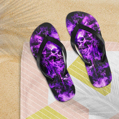 Image of a pair of beach flip flops with a sleek design, featuring a comfortable yoga mat footbed, non-slip sole, and water-friendly materials. Perfect for summer outings, beach walks, and casual occasions.