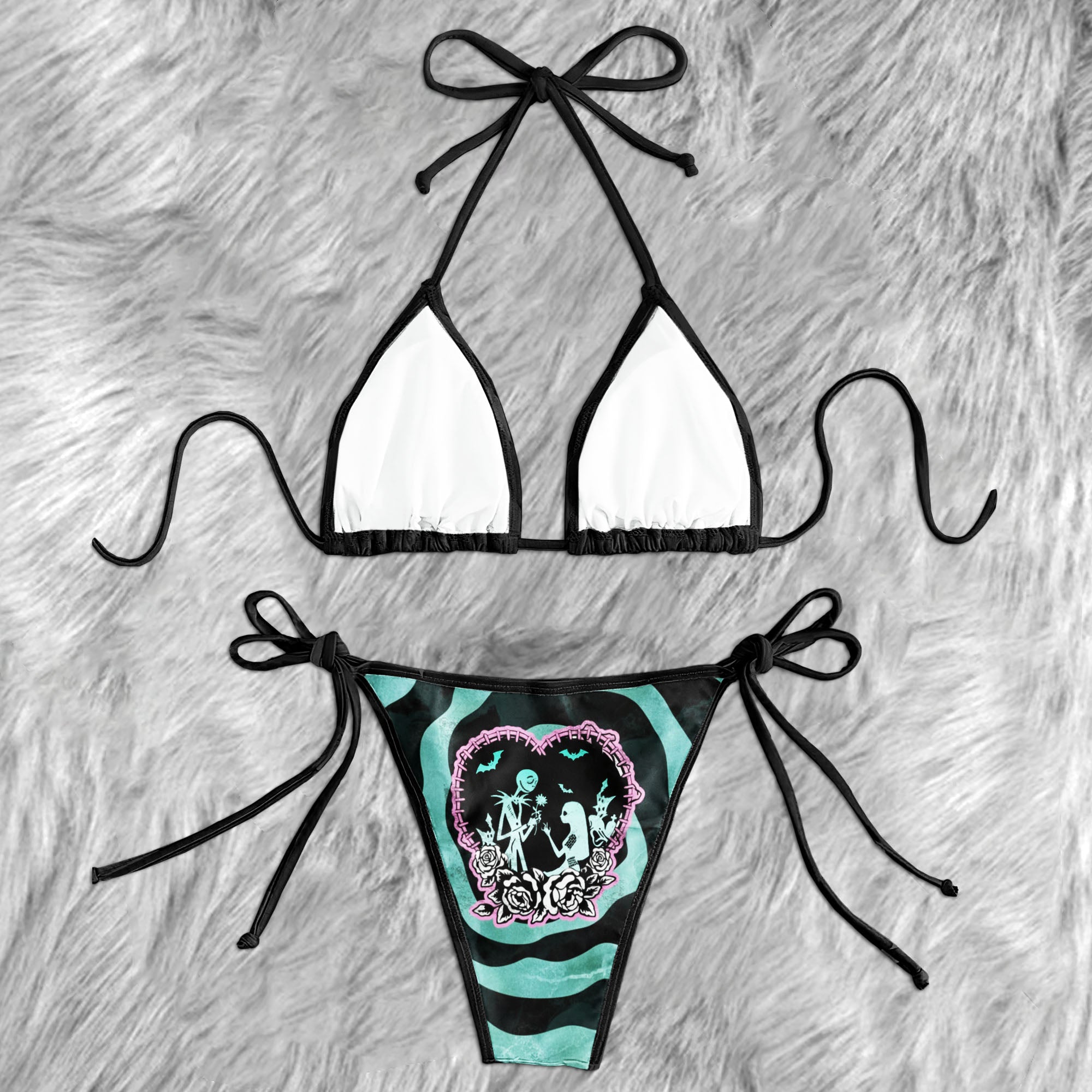 Eternal Skeletal Embrace Micro Triangle Bikini Swimsuit