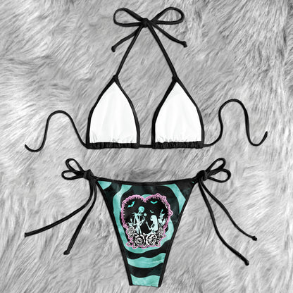 Eternal Skeletal Embrace Micro Triangle Bikini Swimsuit