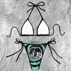 Eternal Skeletal Embrace Micro Triangle Bikini Swimsuit