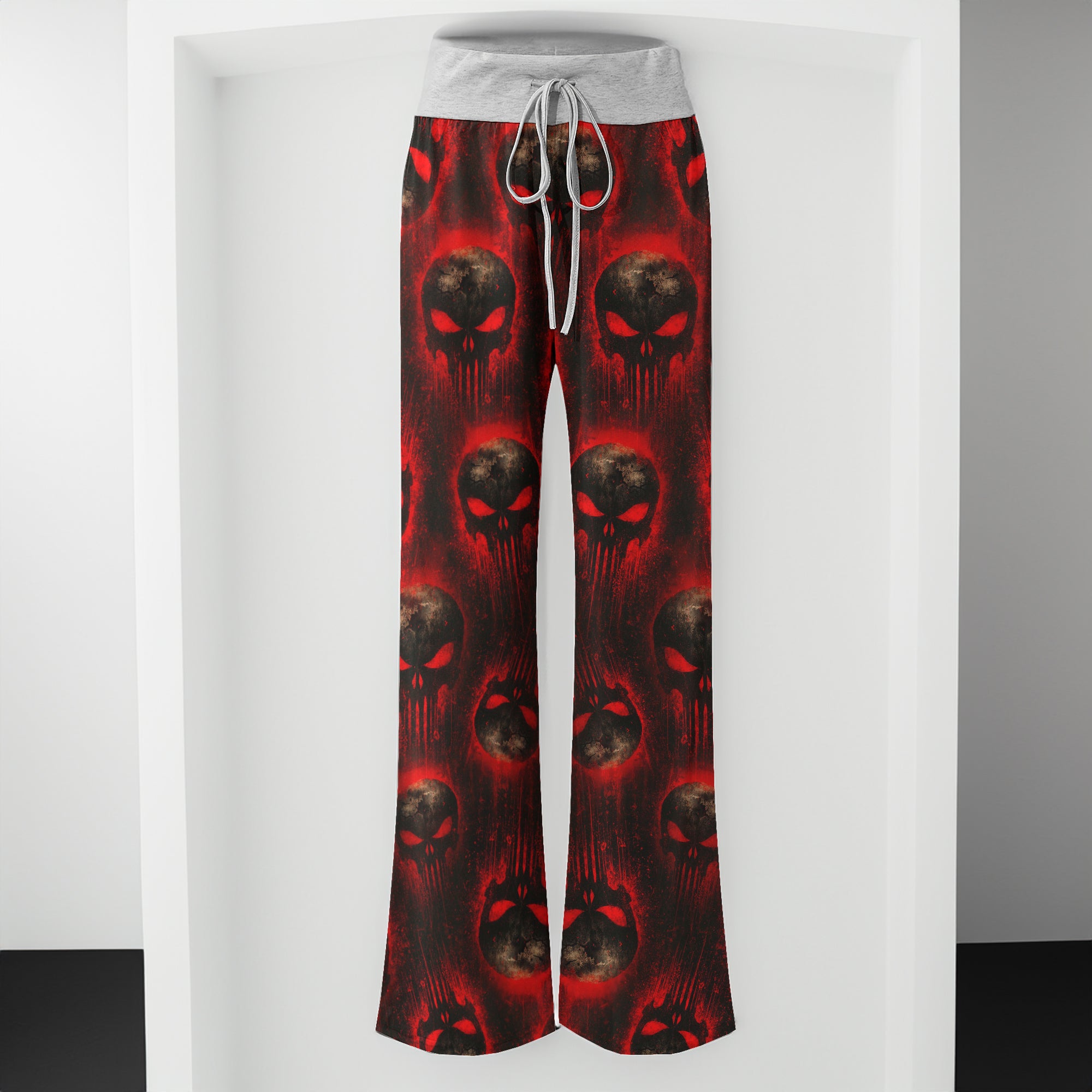 Blood Skull Rampage Pattern Women's High-waisted Wide Leg Pants