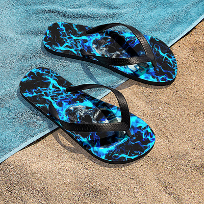Image of a pair of beach flip flops with a sleek design, featuring a comfortable yoga mat footbed, non-slip sole, and water-friendly materials. Perfect for summer outings, beach walks, and casual occasions.