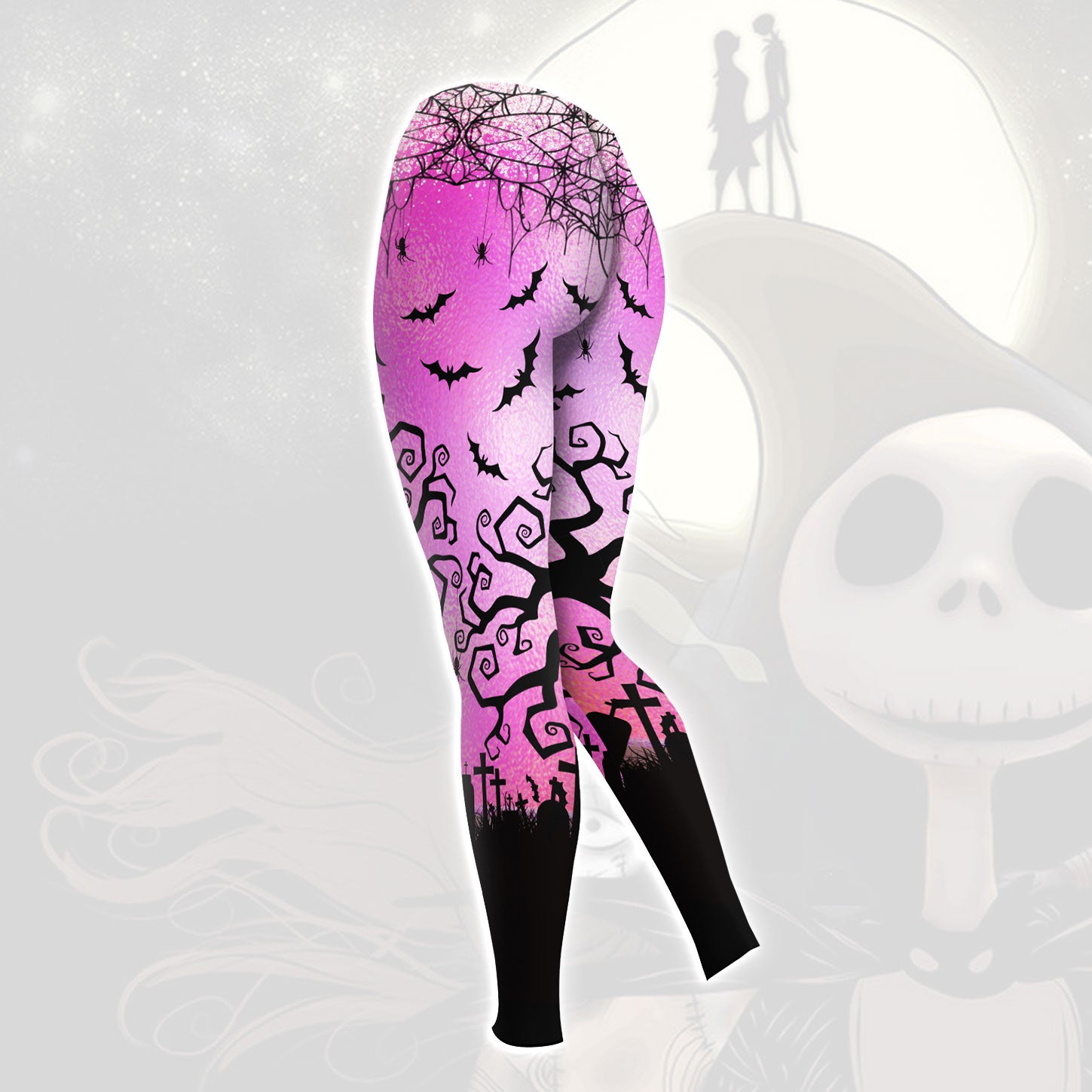 Pink Nightmare Bat Theme Combo Hoodie and Leggings - Dark and edgy matching set with skull designs for a unique and stylish look
