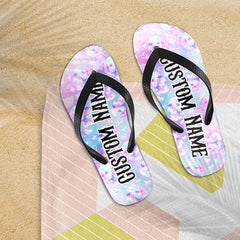 Image of a pair of beach flip flops with a sleek design, featuring a comfortable yoga mat footbed, non-slip sole, and water-friendly materials. Perfect for summer outings, beach walks, and casual occasions.