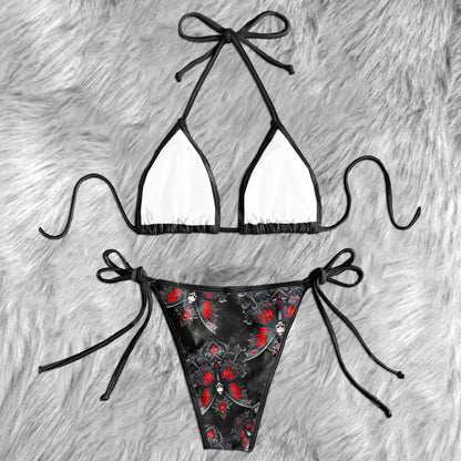 Dark Nectar Skull Butterfly Micro Triangle Bikini Swimsuit
