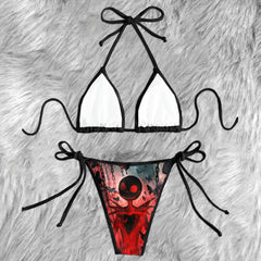 Chained Skeleton Dark Micro Triangle Bikini Swimsuit