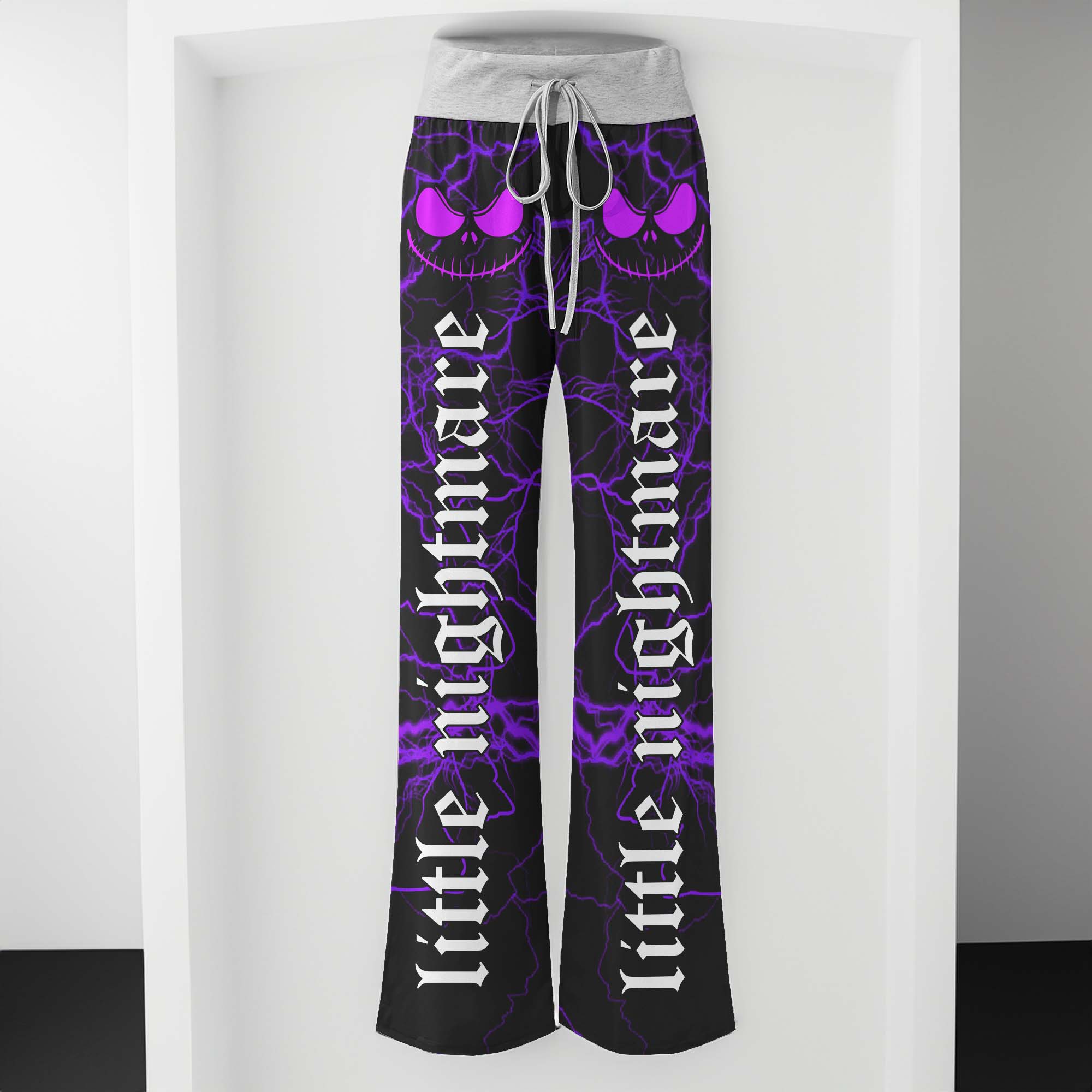 Purple Skull Smoke Gothic Women's High-waisted Wide Leg Pants