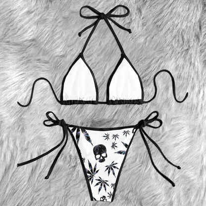 Black & White Skull Aesthetic Micro Triangle Bikini Swimsuit