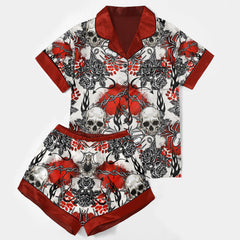 Chic and stylish women's pajama set with unique design prints and statement sleeves, Soft and luxurious fabrics make this pajama set perfect for bedtime or lounging at home.