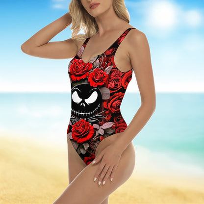 One Piece Bikini Dark Romantic Elegance Print Swimwear