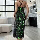Black Green Nightmare Theme Women's Lace Cami Sleepwear | Gothic, Punkrock, Lingerie for Women