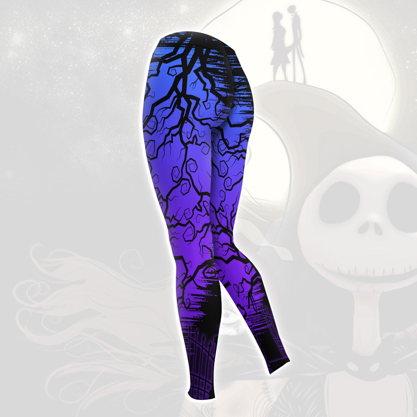 Dark Purple Nightmare Art Combo Hoodie and Leggings - Dark and edgy matching set with skull designs for a unique and stylish look