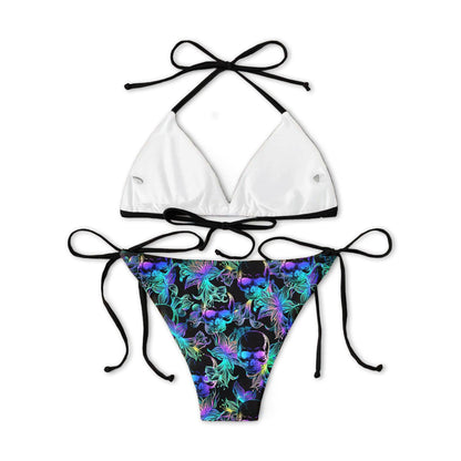 Skull Neon Pattern Micro Triangle Bikini Swimsuit - Wonder Skull