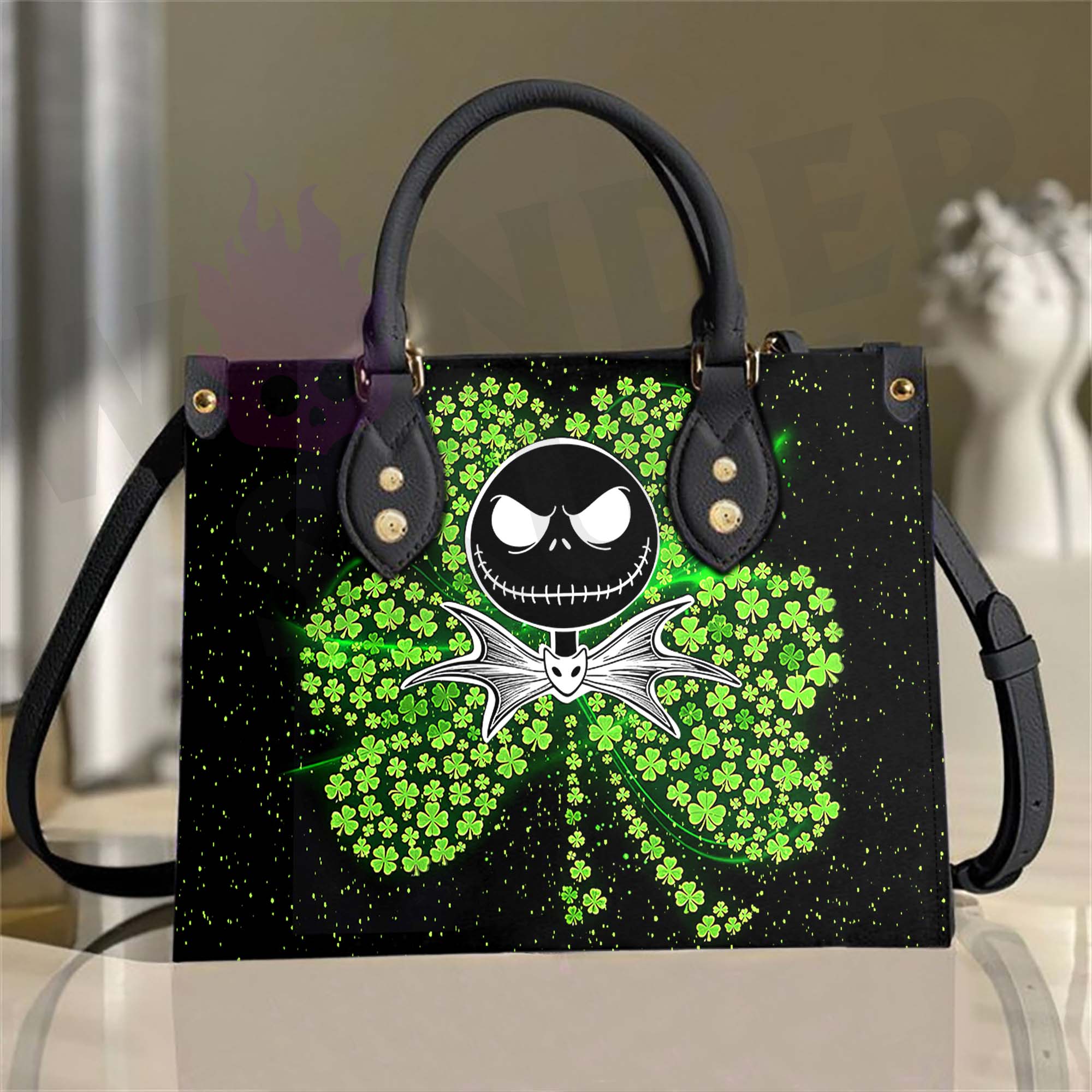 Wonder Skull structured tote bag solves the "I can't find anything in my bag" problem. The roomy interior fits your tablet, phone, wallet, water bottle, umbrella, and cosmetics — without the overstuffed look. Multiple interior pockets keep everything organized, so you're never digging around at checkout. Reinforced rivet corners and quality metal hardware ensure the bag holds up to daily use. Whether you're heading to work, running errands, or catching a flight, this tote keeps you looking put-together.