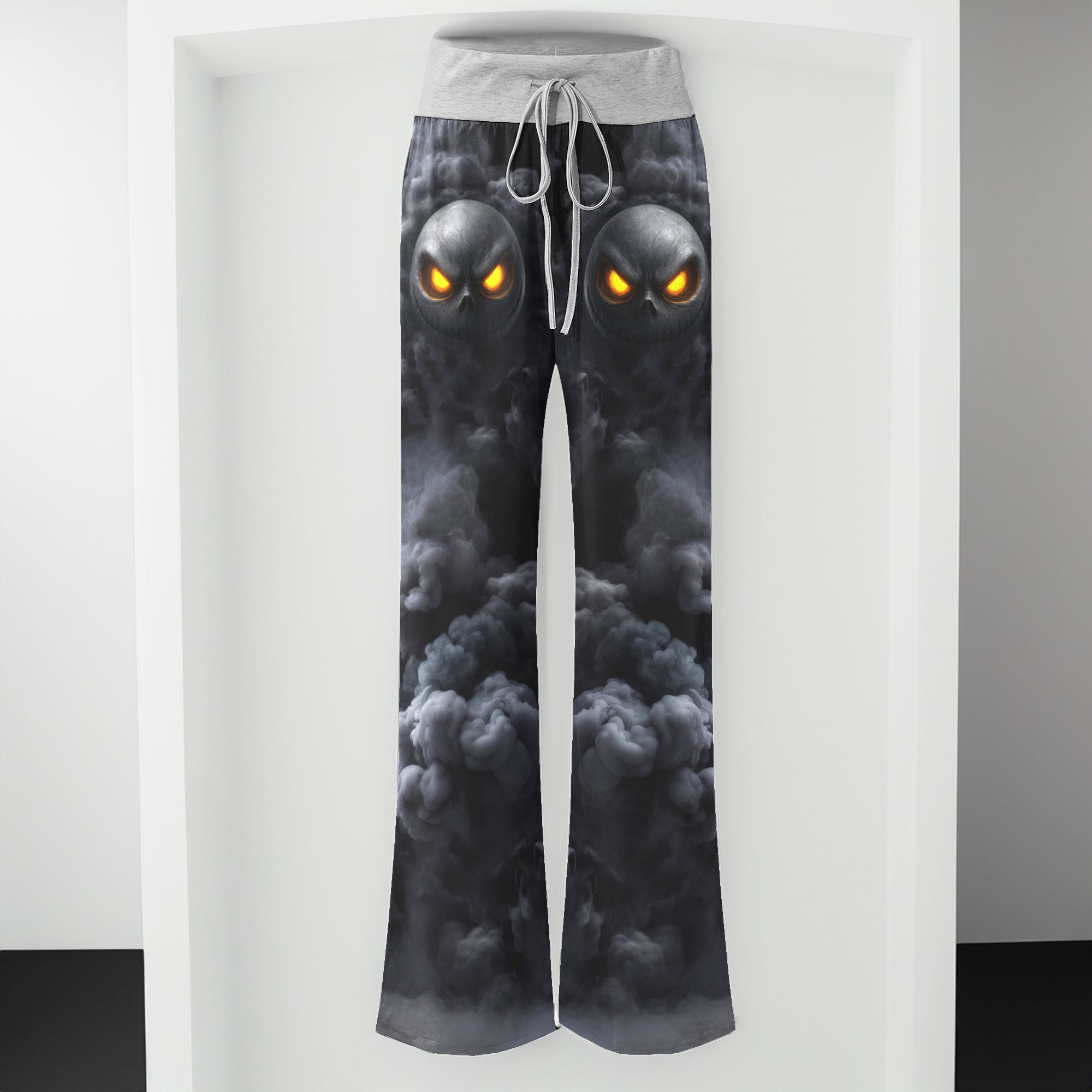 Shadow Grin Skull Women's High-waisted Wide Leg Pants