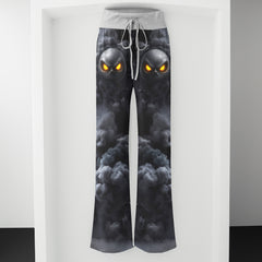 Shadow Grin Skull Women's High-waisted Wide Leg Pants