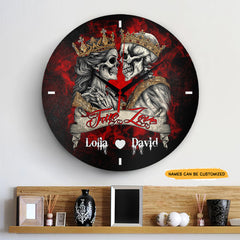 King & Queen Skull engraved clock, a sentimental keepsake for your special occasion and enduring love.