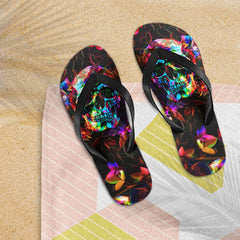 Image of a pair of beach flip flops with a sleek design, featuring a comfortable yoga mat footbed, non-slip sole, and water-friendly materials. Perfect for summer outings, beach walks, and casual occasions.