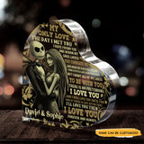 My Only Love - Customized Skull Couple Crystal Heart Anniversary Gifts