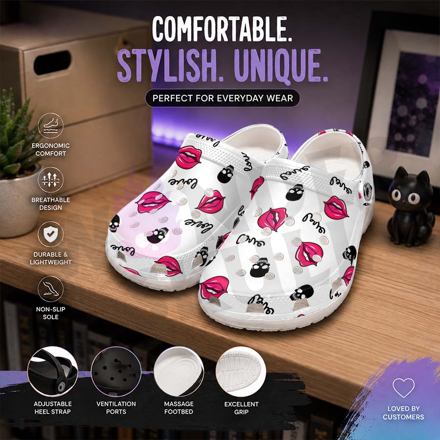 Wonder Skull Lightweight Clog Sandals are designed for all-day comfort. Featuring breathable ventilation holes, a cushioned footbed, and a pivoting heel strap, these versatile unisex clogs are perfect for use at home, outdoors, or at work — whatever your profession may be.