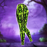 Green Nightmare Art Theme Combo Hoodie and Leggings - Dark and edgy matching set with skull designs for a unique and stylish look