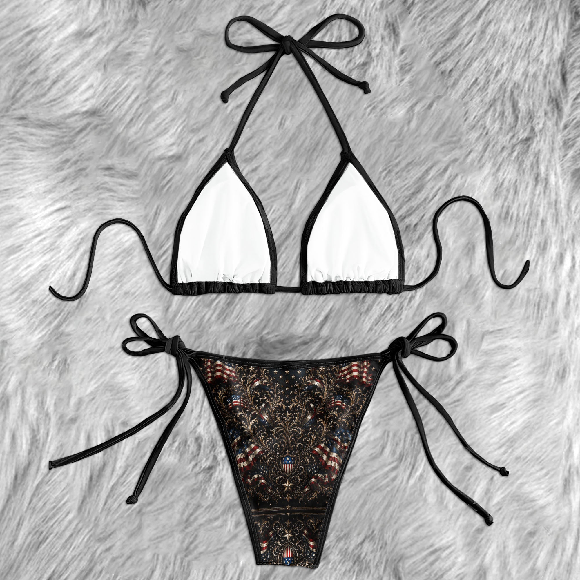 Freedom Warrior Eagle Badge Micro Triangle Bikini Swimsuit