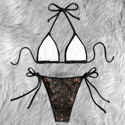 Freedom Warrior Eagle Badge Micro Triangle Bikini Swimsuit