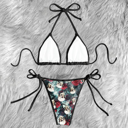 Bloody Roses & Silent Skulls Micro Triangle Bikini Swimsuit
