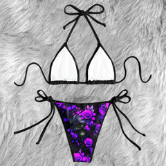 Mystic Night Skull Purple Micro Triangle Bikini Swimsuit