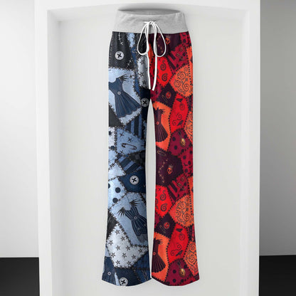 Shadow Stone Patchwork Women's High-waisted Wide Leg Pants