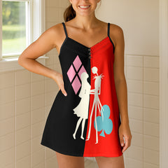 Gothic Romance Graphic Short Cami Dress