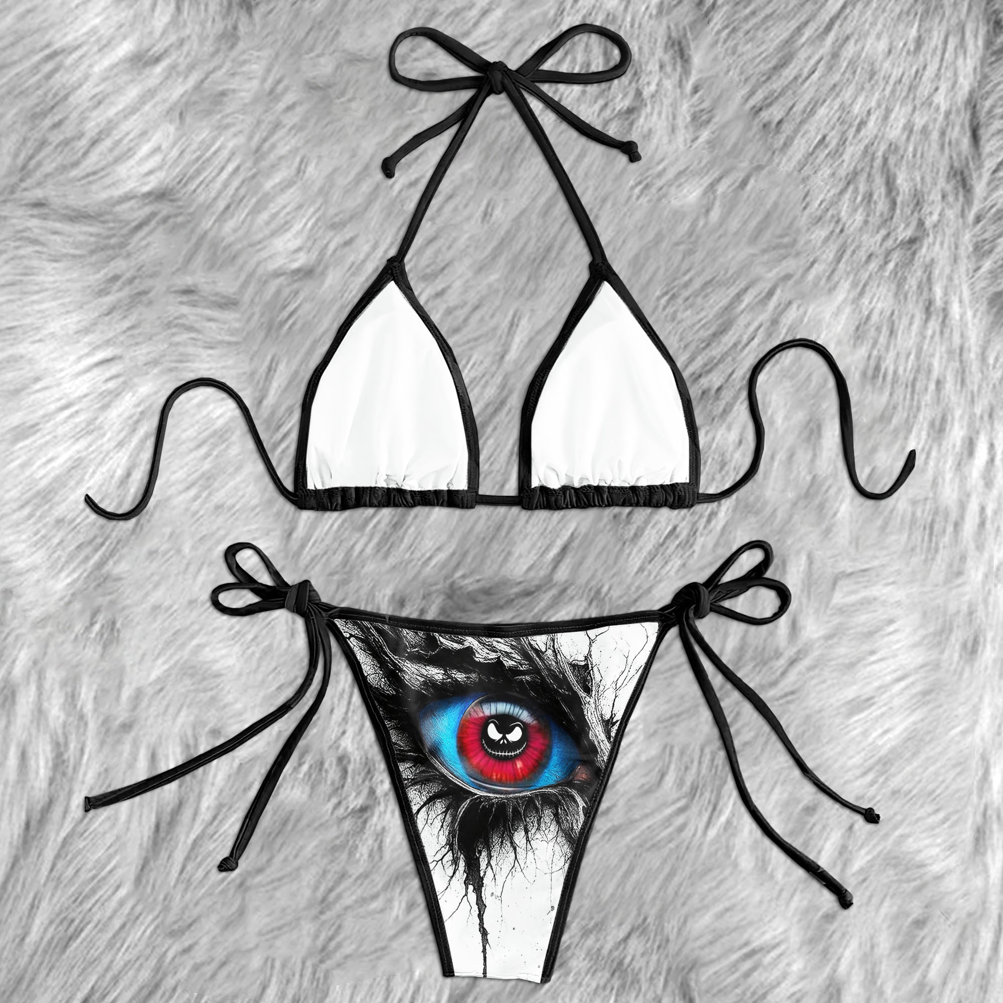 Dark Forest Skull Micro Triangle Bikini Swimsuit
