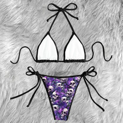 Violet Dark Romance Skull Micro Triangle Bikini Swimsuit