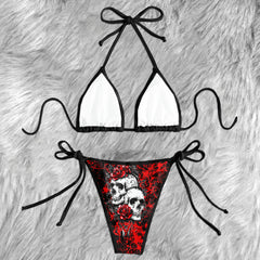 Midnight Rose Chaos Skull Micro Triangle Bikini Swimsuit