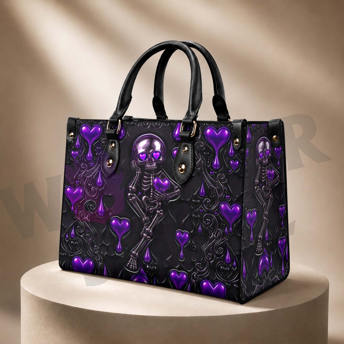 Wonder Skull structured tote bag solves the "I can't find anything in my bag" problem. The roomy interior fits your tablet, phone, wallet, water bottle, umbrella, and cosmetics — without the overstuffed look. Multiple interior pockets keep everything organized, so you're never digging around at checkout. Reinforced rivet corners and quality metal hardware ensure the bag holds up to daily use. Whether you're heading to work, running errands, or catching a flight, this tote keeps you looking put-together.