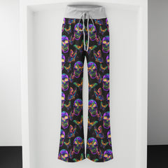 Abstract Skull Butterfly Women's High-waisted Wide Leg Pants