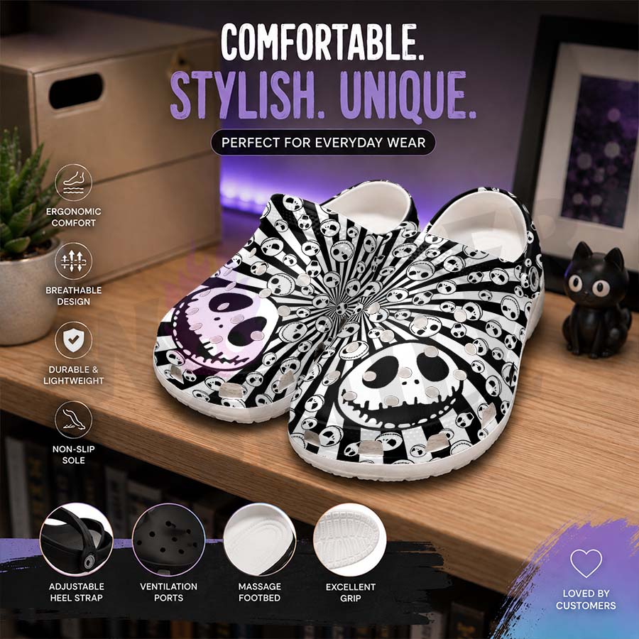 Wonder Skull Lightweight Clog Sandals are designed for all-day comfort. Featuring breathable ventilation holes, a cushioned footbed, and a pivoting heel strap, these versatile unisex clogs are perfect for use at home, outdoors, or at work — whatever your profession may be.