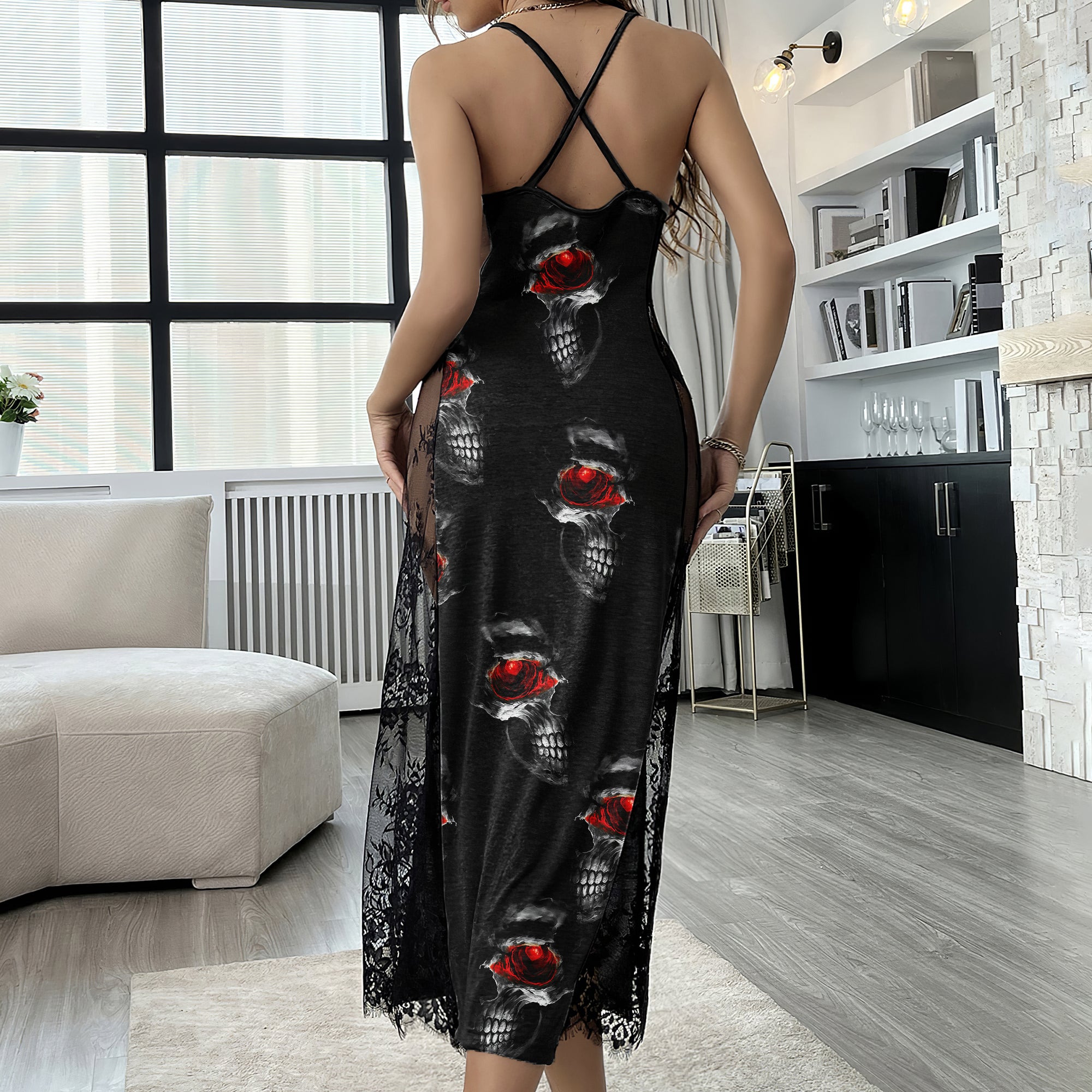 Shadow Skulls Red Eye Women's Lace Cami Sleepwear