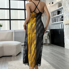 Split Skull Holographic Women's Lace Cami Sleepwear