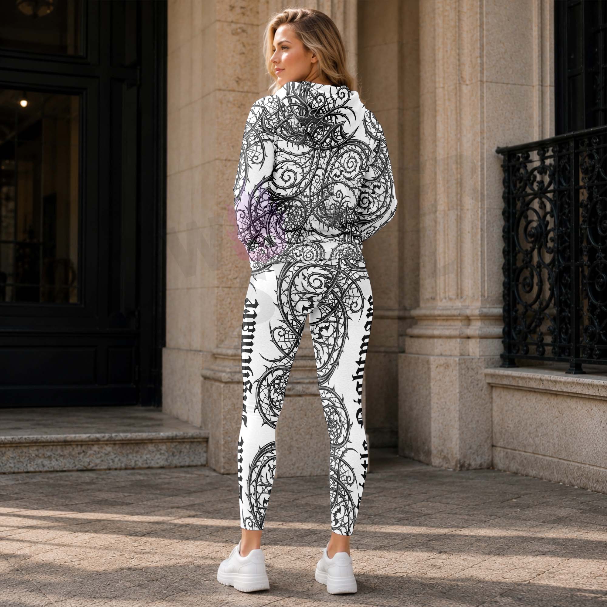 Women Hoodie and Leggings, Dark Fantasy Nightmare Outwear Pants Outfit