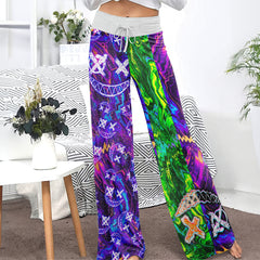 Emo Abstract Psychedelic Women's High-waisted Wide Leg Pants | Wonder Skull