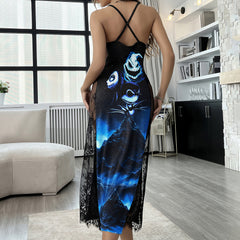 Dark Blue Nightmare Art Women's Lace Cami Sleepwear | Gothic, Punkrock, Lingerie for Women