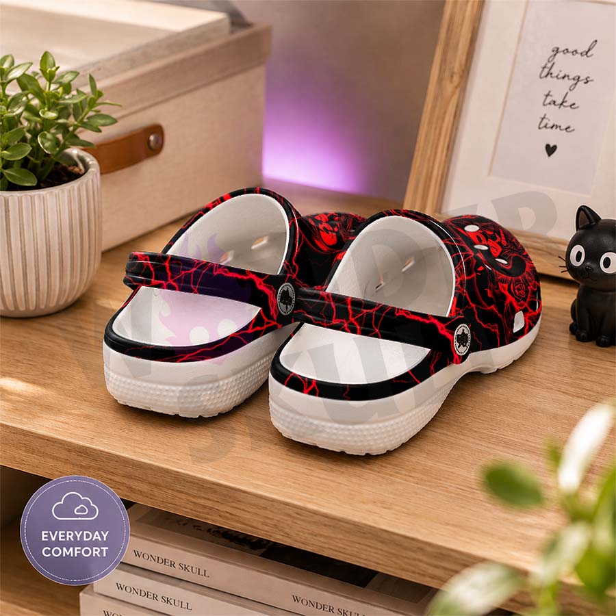 Wonder Skull Lightweight Clog Sandals are designed for all-day comfort. Featuring breathable ventilation holes, a cushioned footbed, and a pivoting heel strap, these versatile unisex clogs are perfect for use at home, outdoors, or at work — whatever your profession may be.