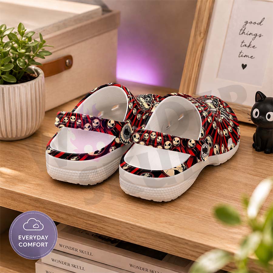Wonder Skull Lightweight Clog Sandals are designed for all-day comfort. Featuring breathable ventilation holes, a cushioned footbed, and a pivoting heel strap, these versatile unisex clogs are perfect for use at home, outdoors, or at work — whatever your profession may be.